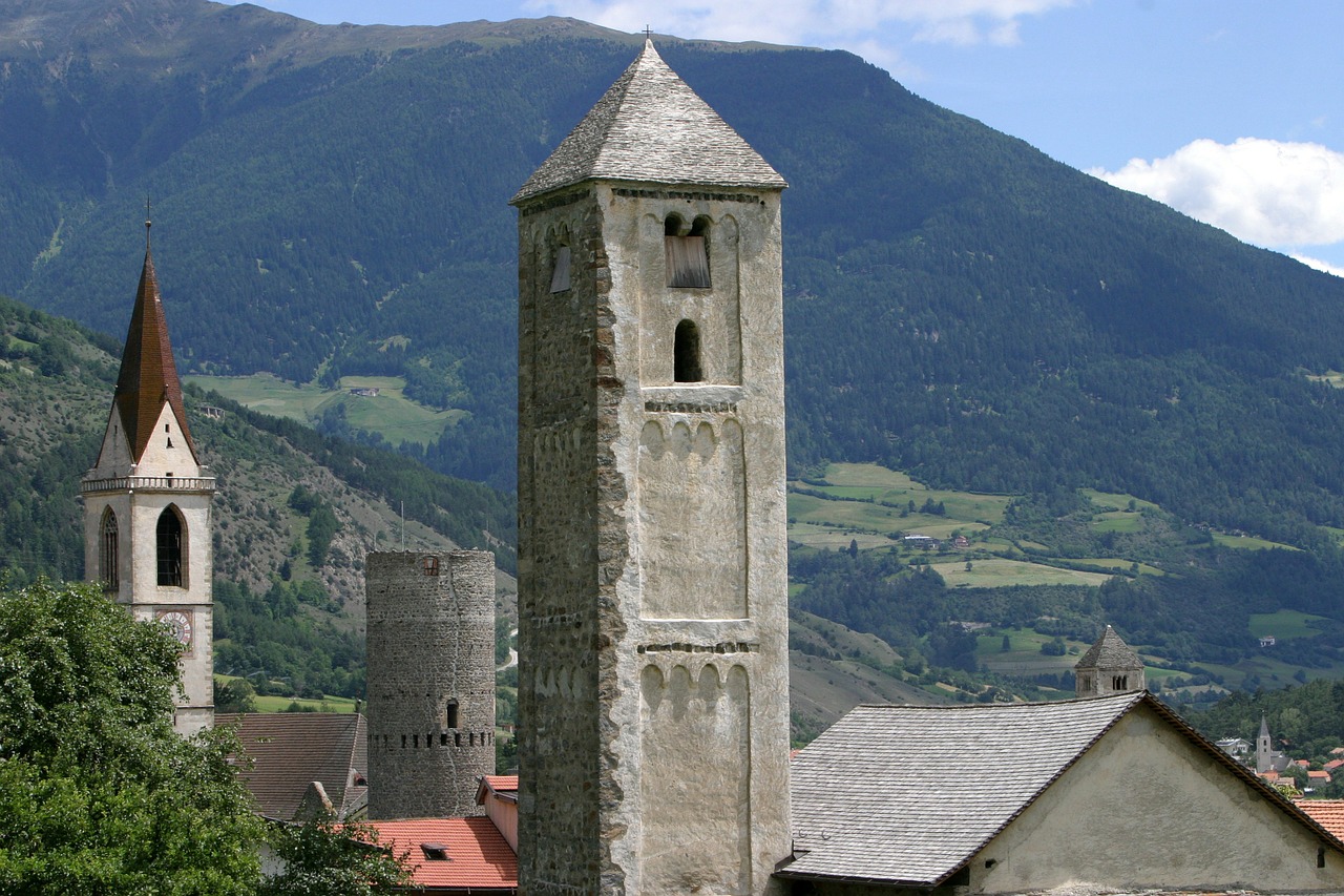 Italy, South Tyrol, Val Venosta, Dolomitai, Bažnyčia, Bokštai, Nemokamos Nuotraukos,  Nemokama Licenzija