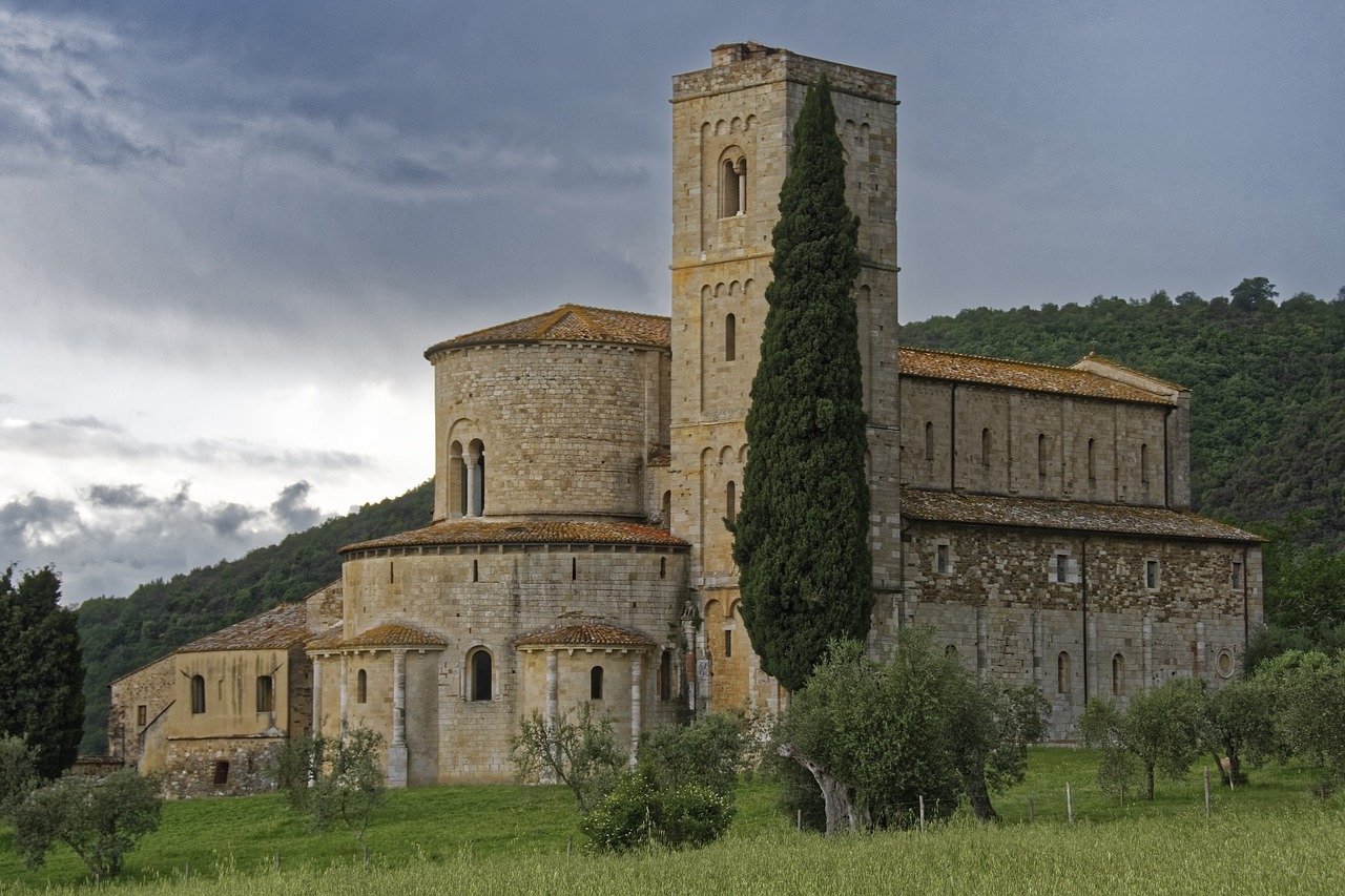 Italija,  Toskana,  Abbey Santantimo,  Abbey,  Bažnyčia,  Architektūra, Nemokamos Nuotraukos,  Nemokama Licenzija