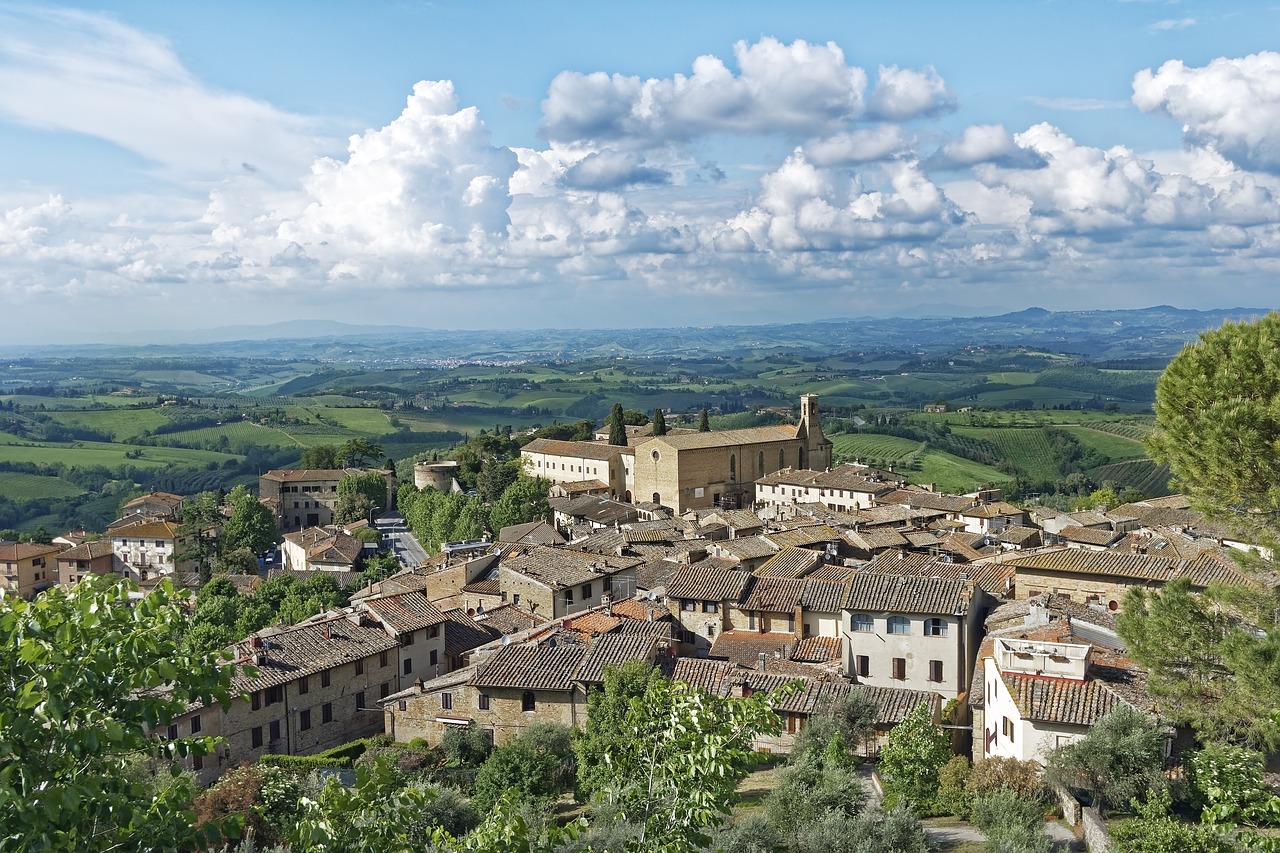 Italija,  Toskana,  San Gimignano,  Istorinis Centras,  Struktūros,  Panorama,  Kraštovaizdis, Nemokamos Nuotraukos,  Nemokama Licenzija