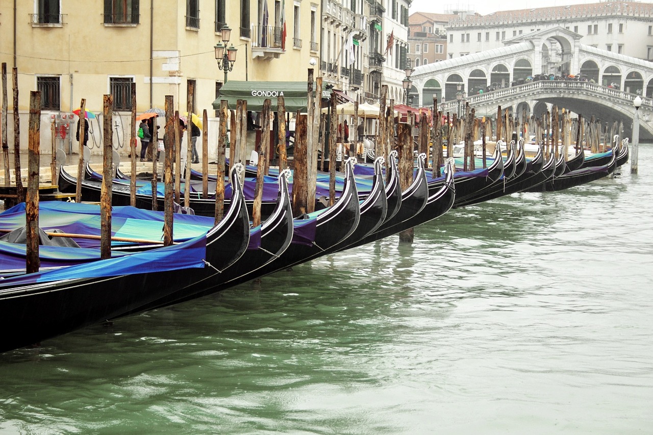 Italy, Venecija, Venezija, Canale Grande, Vanduo, Gondolos, Rialto Tiltas, Nemokamos Nuotraukos,  Nemokama Licenzija