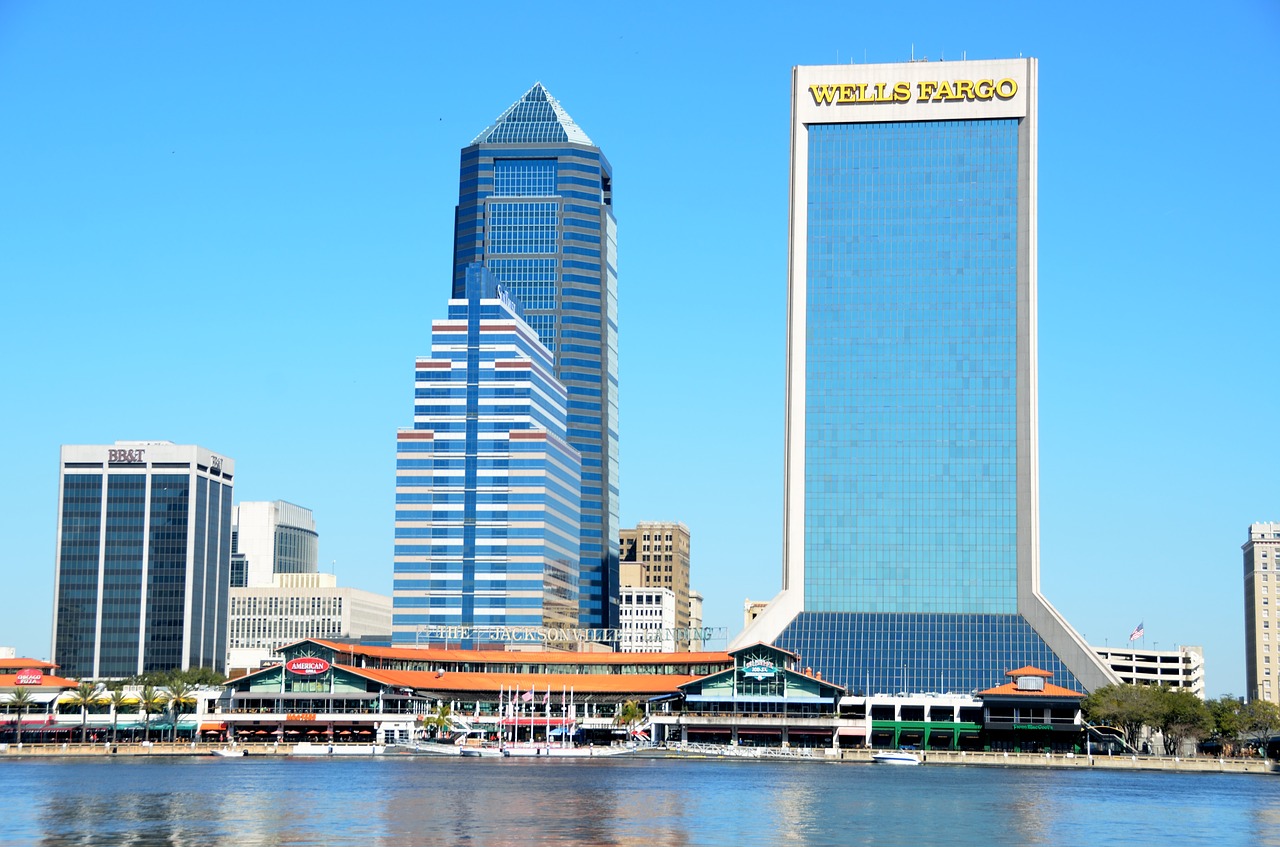 Jacksonville, Florida, Kraštovaizdis, Upės Priekyje, St Jono Upė, Miestas, Architektūra, Usa, Panorama, Amerikietis