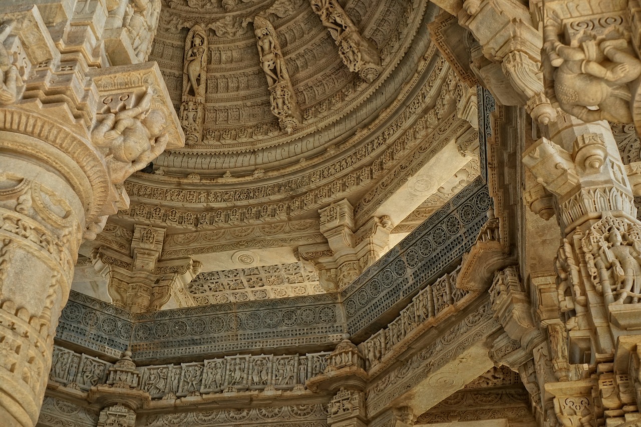 Jain Temple,  Chaumukkha Mandiras,  Ranakpur,  Kelionė,  Architektūra,  Senovė,  Religija,  Turizmas,  Šventykla,  Be Honoraro Mokesčio