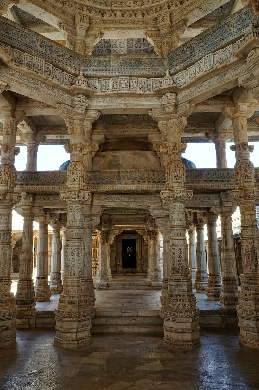 Jain Temple,  Chaumukkha Mandiras,  Ranakpur,  Architektūra,  Kelionė,  Senas,  Senovė,  Stulpelis,  Šventyklos Kompleksas,  Šventykla