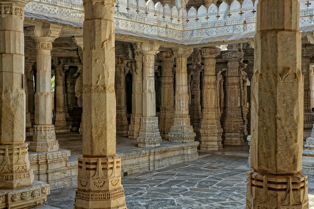 Jain Temple,  Chaumukkha Mandiras,  Ranakpur,  Ramstis,  Architektūra,  Kelionė,  Senovė,  Marmuras,  Šventykla,  Be Honoraro Mokesčio