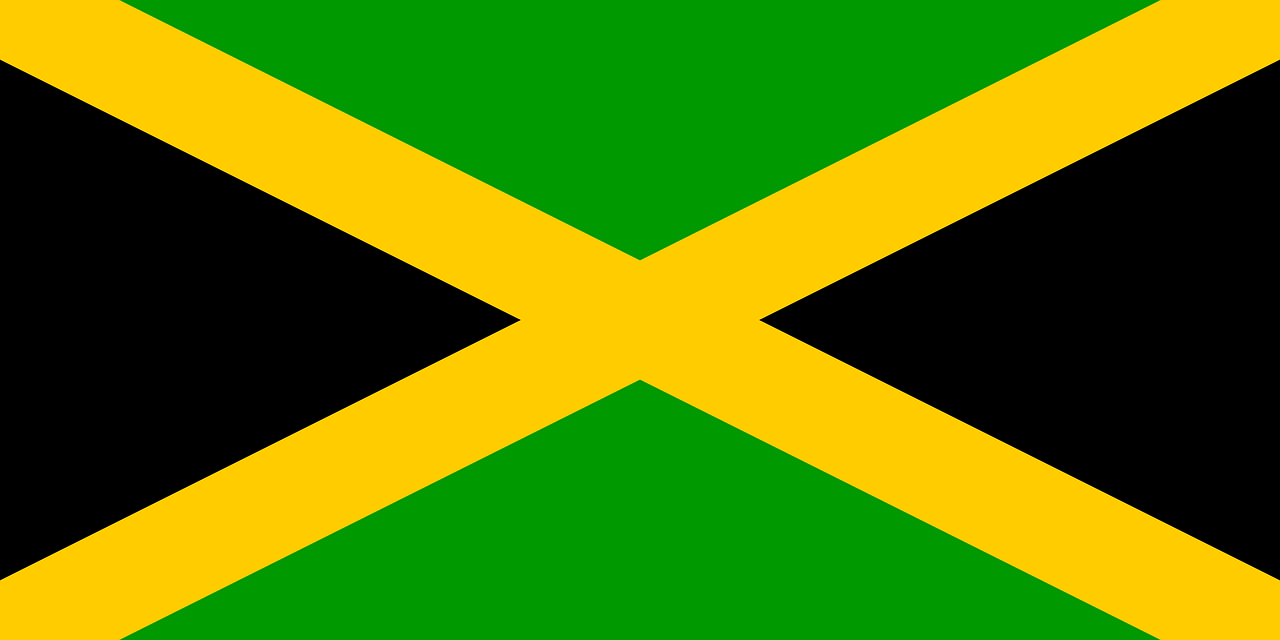 Jamaika, Vėliava, Nacionalinis, Civilinis, Ženminbi, Jamaican, Auksinis, Saltire, Žalias, Juoda