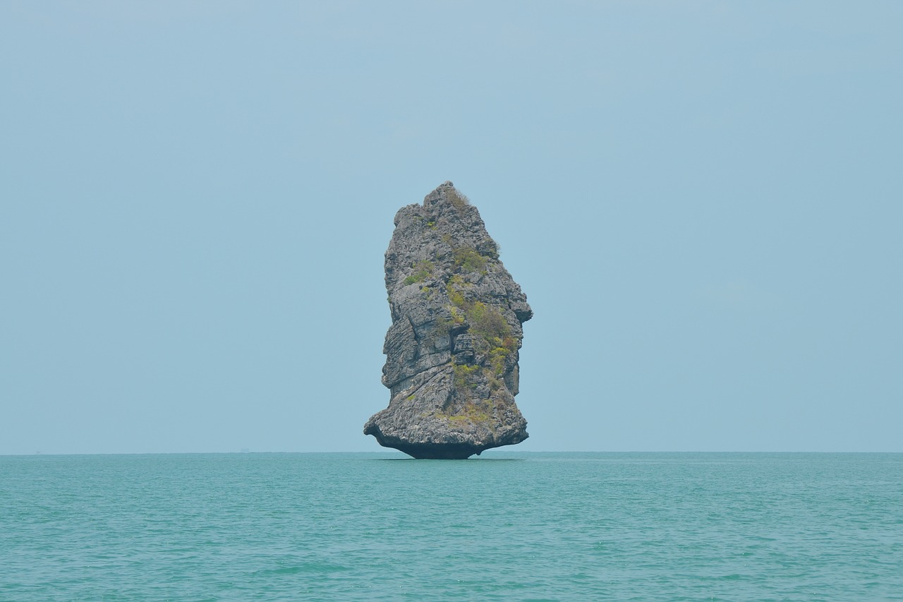 James Bond Island, Rokas, Tailandas, Kraštovaizdis, Jūros Dugnas, Vanduo, Angthongo Jūrų Parkas, Koh Samui, Peizažas, Vaizdingas