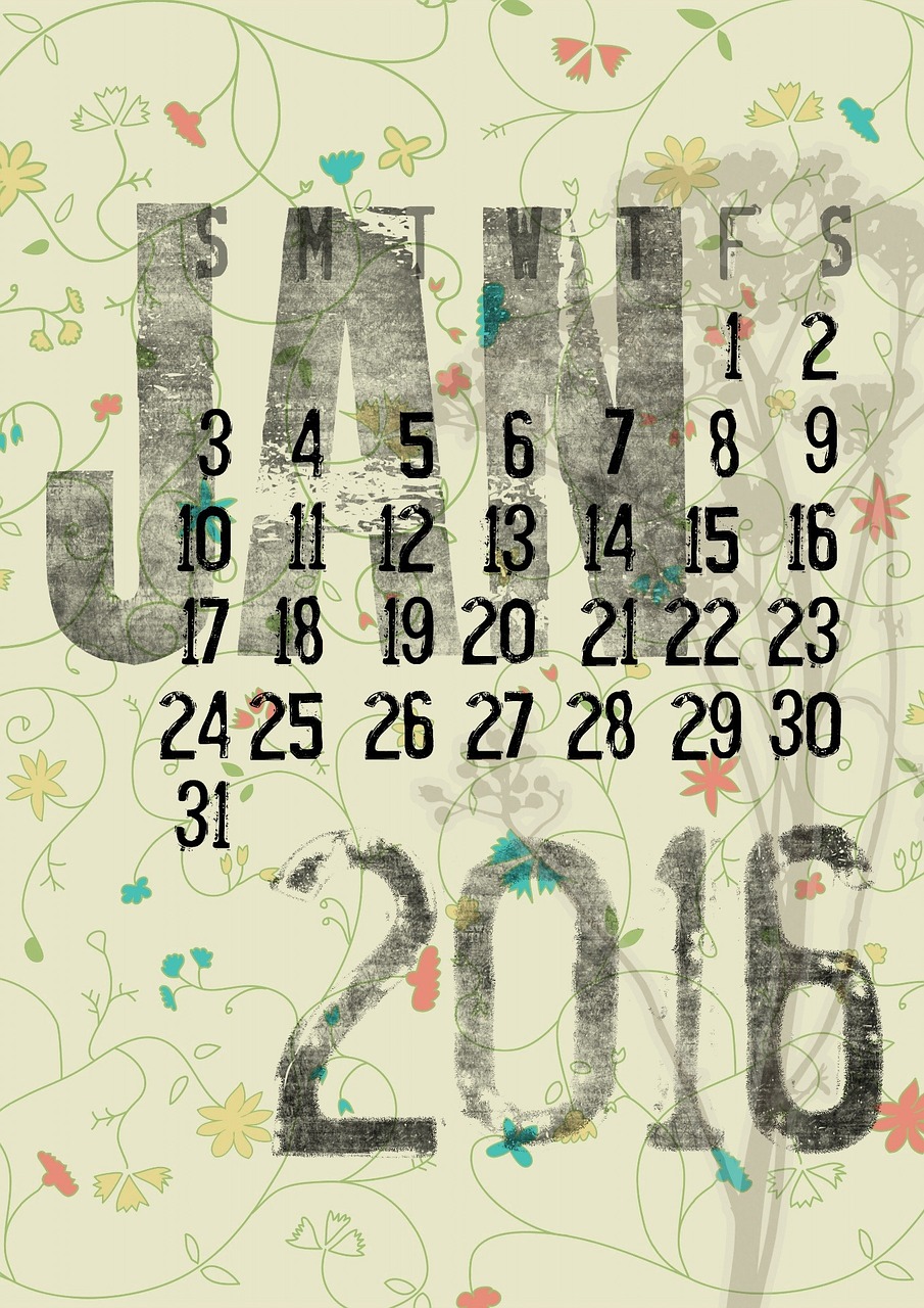 Sausis, 2016, Naujieji Metai, Kas Mėnesį, Mėnesio Kalendorius, Gruodžio Mėn ., Metai, Naujas, Šventė, Apdaila