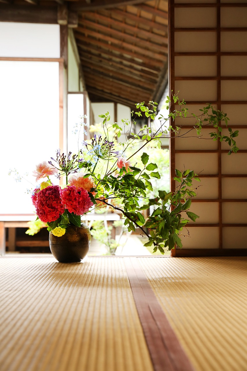 Japonijos Kultūra, Budizmo Šventykla, Gėlių Kompozicija, Genko-An, Nemokamos Nuotraukos,  Nemokama Licenzija