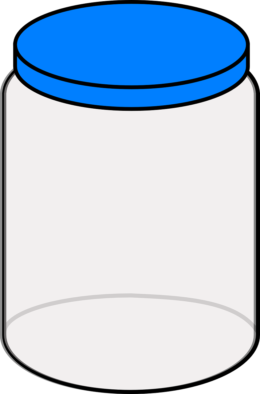 Jar, Aišku, Stiklas, Mėlyna Puodeliai, Tuščia, Nemokama Vektorinė Grafika, Nemokamos Nuotraukos,  Nemokama Licenzija