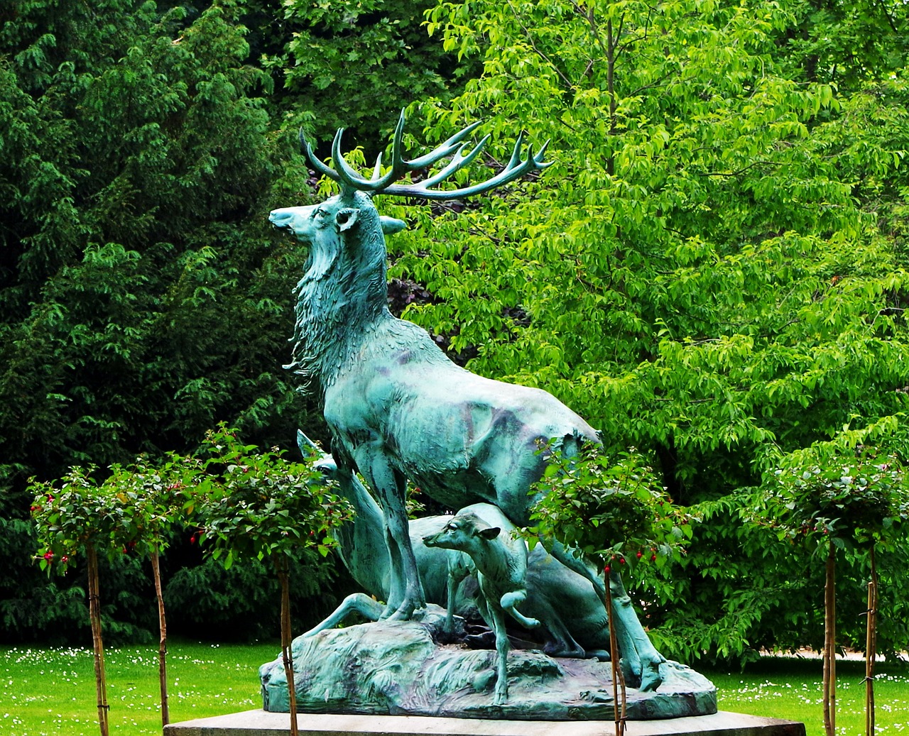 Jardin Du Luxembourg, France, Statula, Skulptūra, Paminklas, Meno, Medžiai, Gamta, Lauke, Elnias