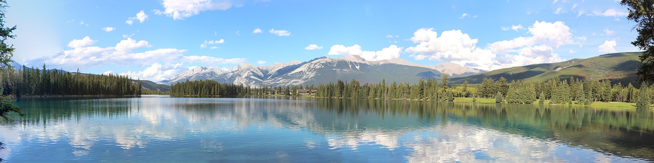 Jašis, Ežeras Beauvert, Kanada, Ežeras, Panorama, Nacionalinis Parkas, Beauvert, Kraštovaizdis, Gamta, Alberta
