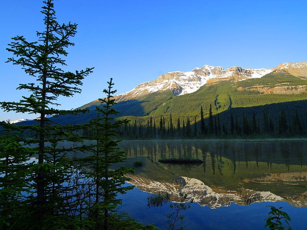 Jašio Nacionalinis Parkas, Ežeras, Kalnai, Poilsis, Vienatvė, Kanada, Dangus, Mėlynas, Gražus, Oras