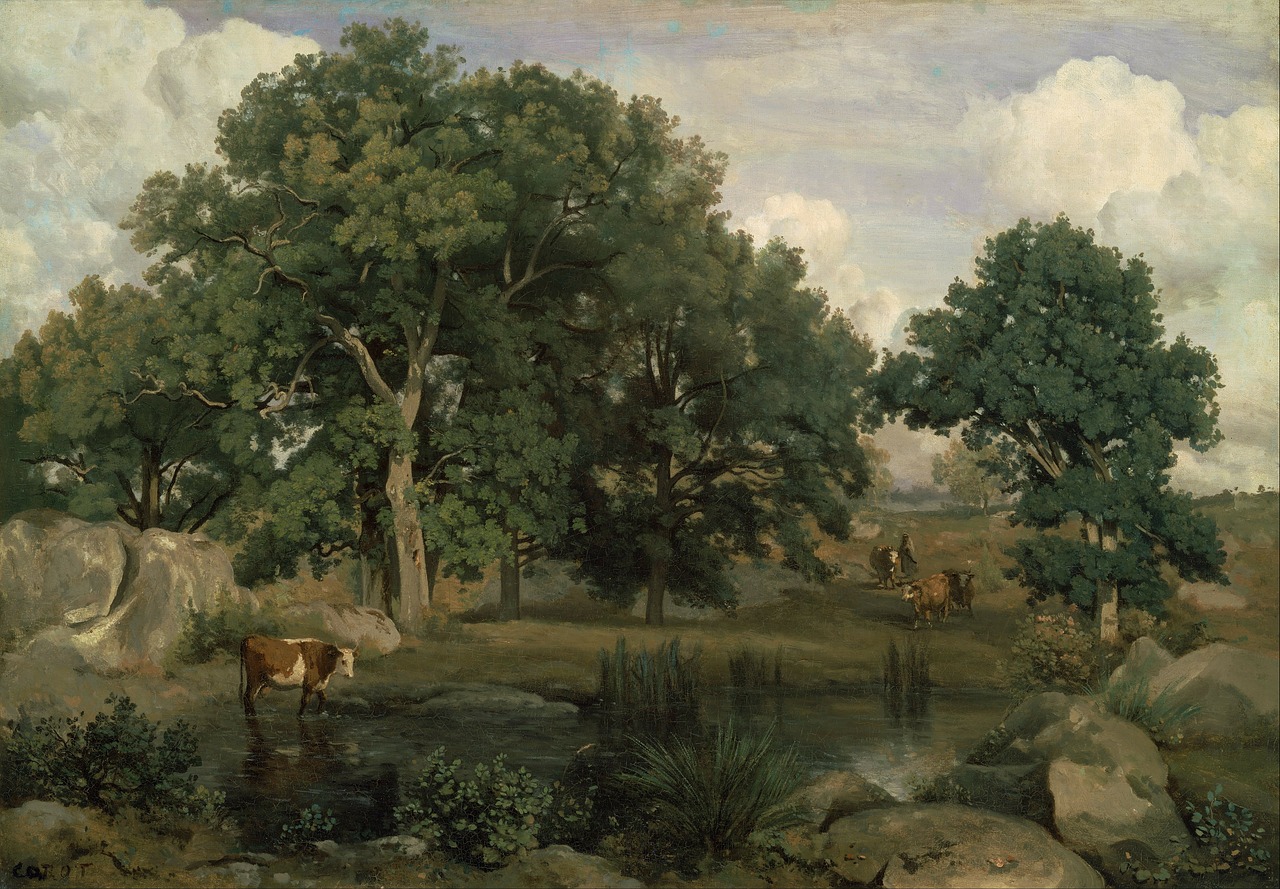 Jean Corot, Dažymas, Aliejus Ant Drobės, Meno, Gamta, Lauke, Dangus, Debesys, Kraštovaizdis, France