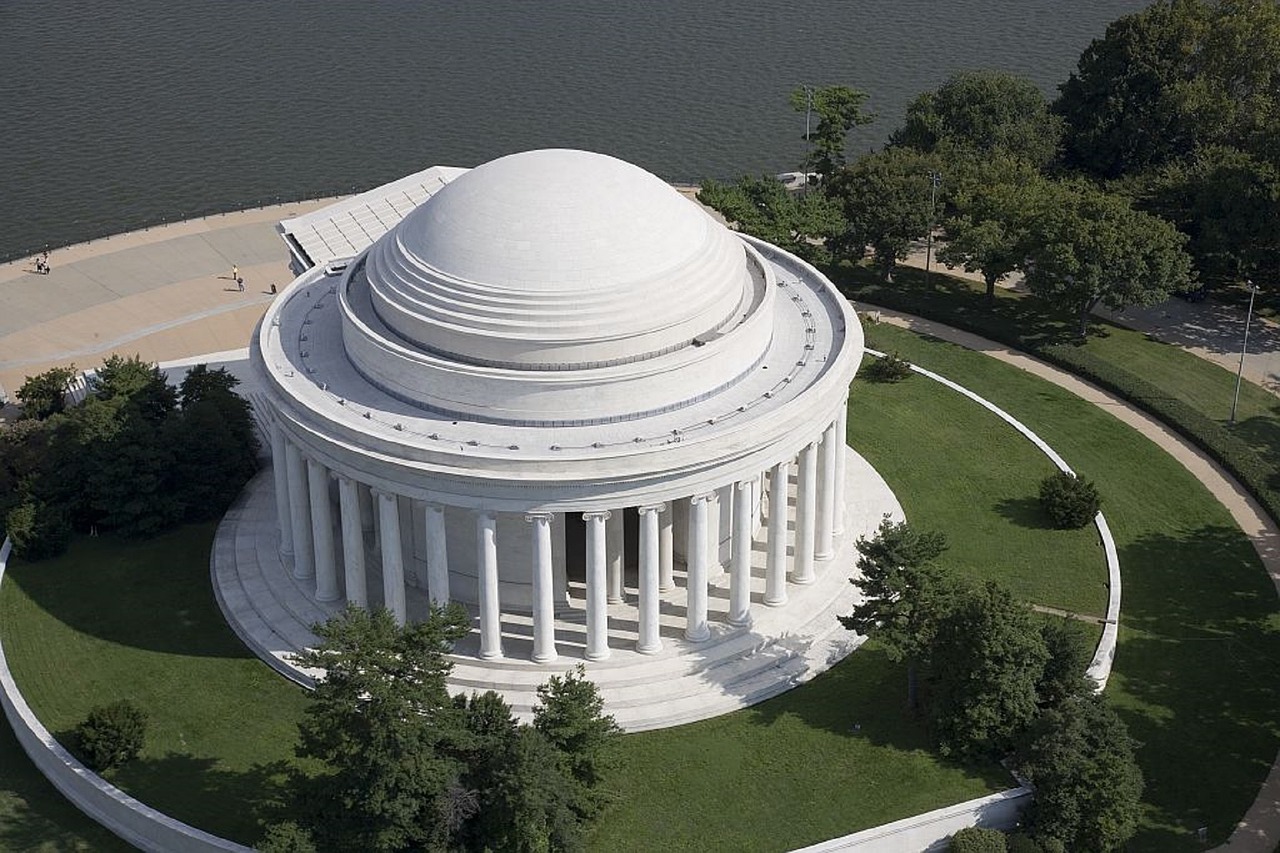 Jefferson Memorialas, Vašingtonas, Dc, Antena, Usa, Istorija, Prezidentas, Pritraukimas, Turistai, Architektūra