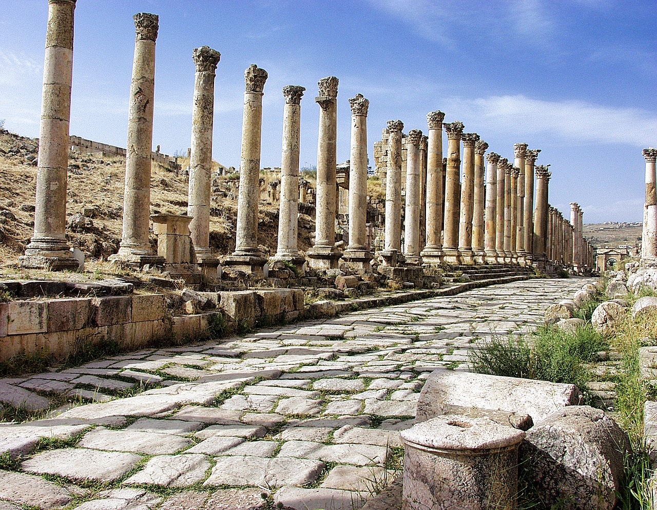 Jerash, Jordan, Griuvėsiai, Senovės, Architektūra, Romėnų, Archeologija, Ramstis, Istorinis, Akmuo