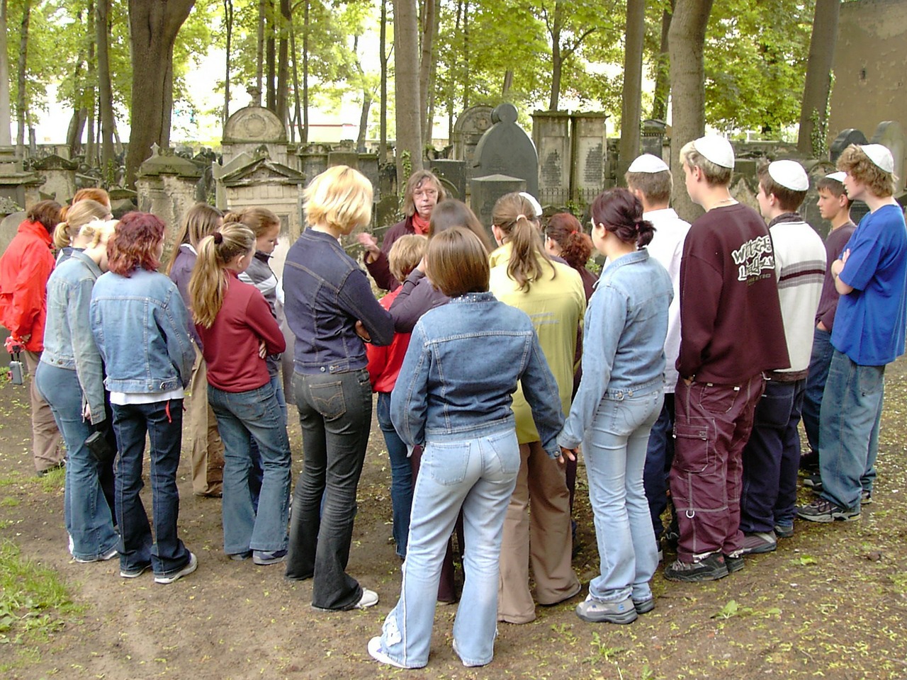 Žydų Kapinės, Drezdenas, Neustadt, Vadovavimas, Yarmulke, Jew, Malonumas, Galvos Apdangalai, Jaunimo Grupė, Mergaitė