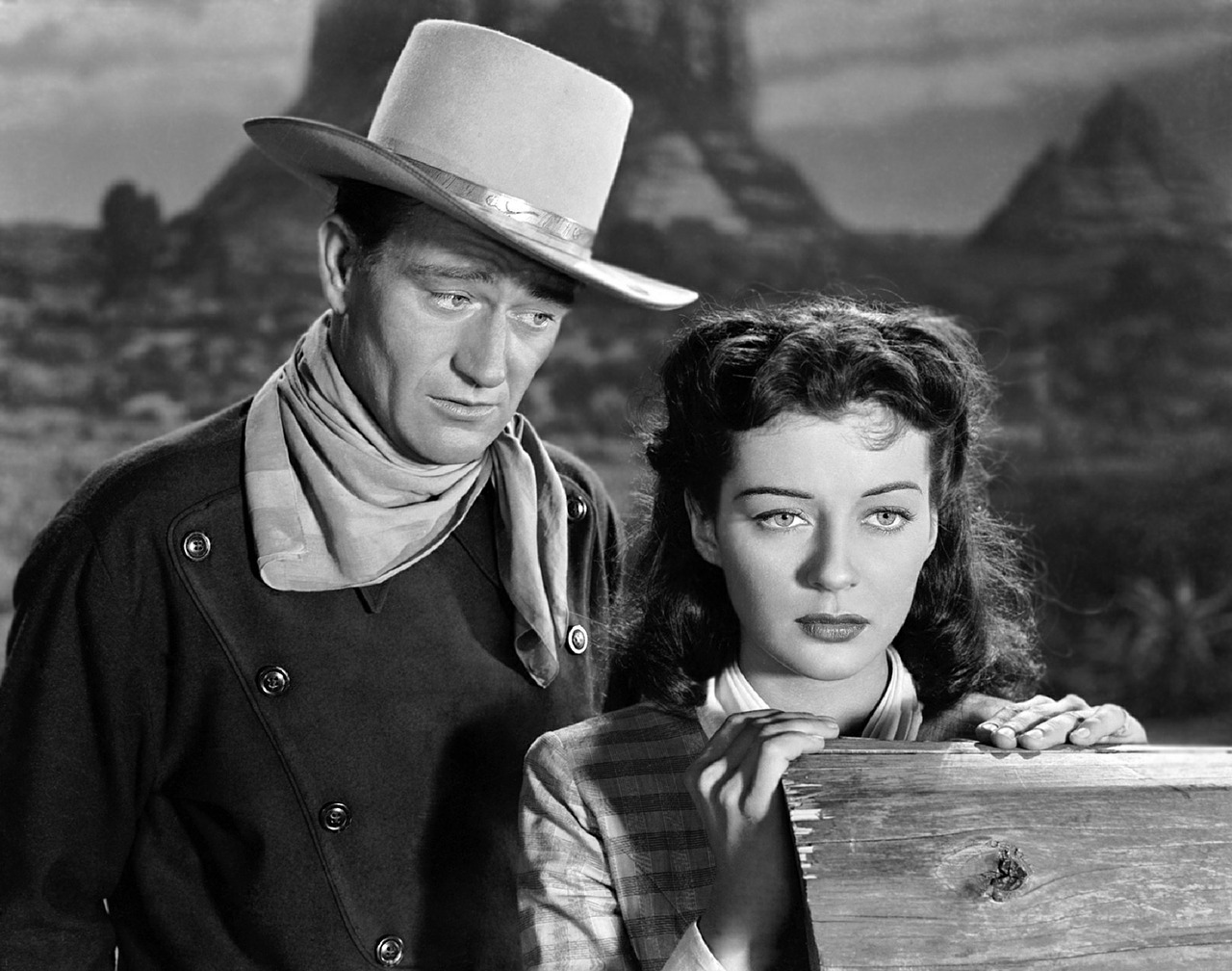 John Wayne, Gail Russell, Aktorius, Aktorė, Vintage, Vakarų, Kaubojus, Filmai, Kino Filmai, Vienspalvis