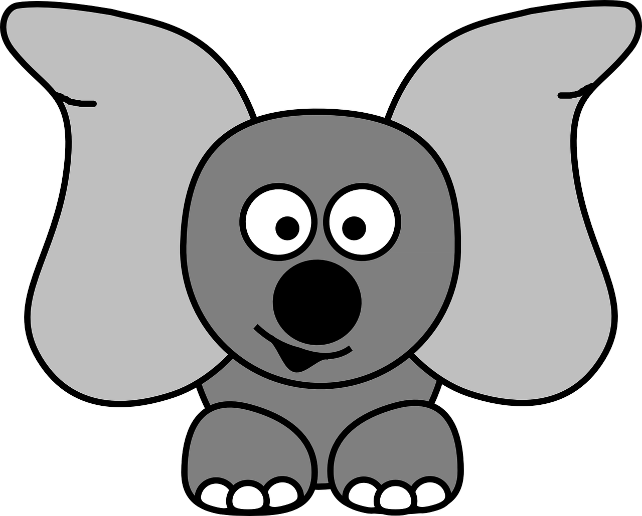 Uodegos Ausys, Dramblys, Dumbo, Ausys, Pilka, Animacinis Filmas, Mielas, Juokinga, Gyvūnas, Safari