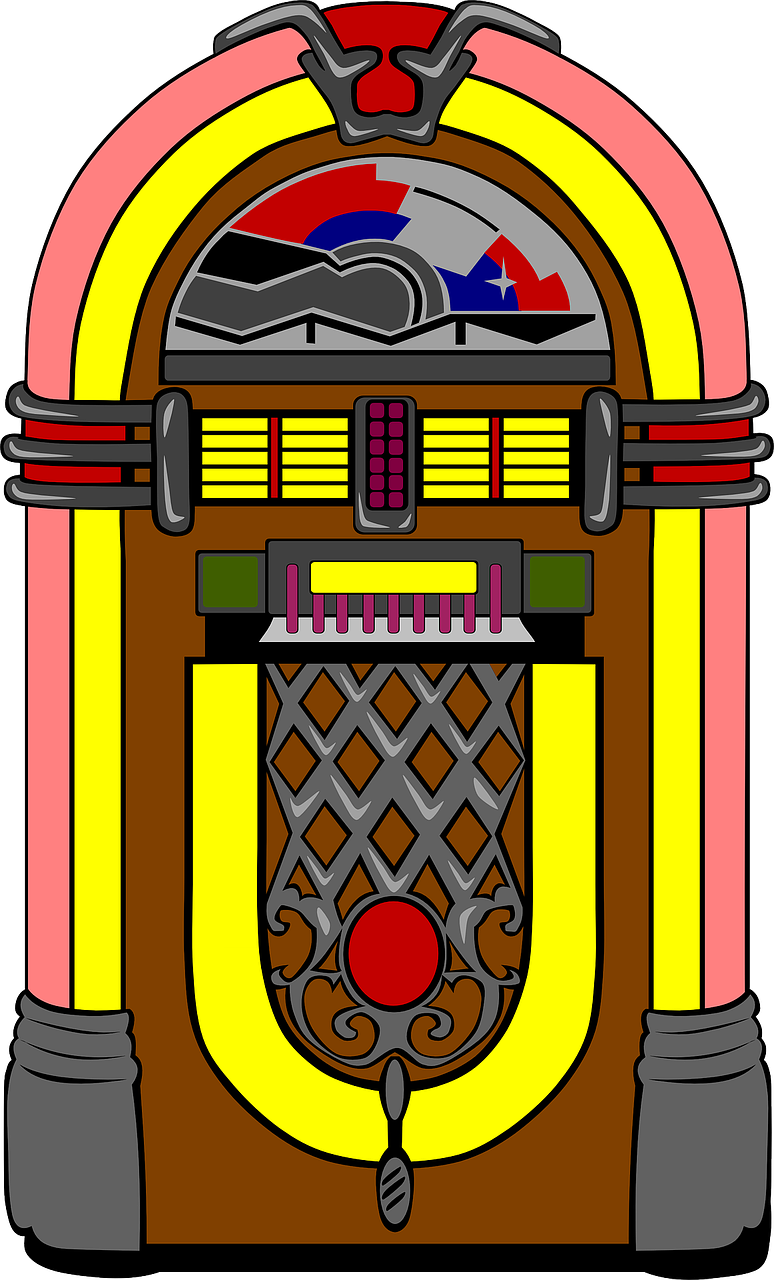 Jukebox, Grotuvas, Automatinis Grotuvas, Monetų Mašina, Prekybos Automatas, Muzikiniai Dėžutės, Monetomis Valdoma Mašina, Monetomis Valdoma Mašina, Muzikinė Dėžutė, Nemokama Vektorinė Grafika