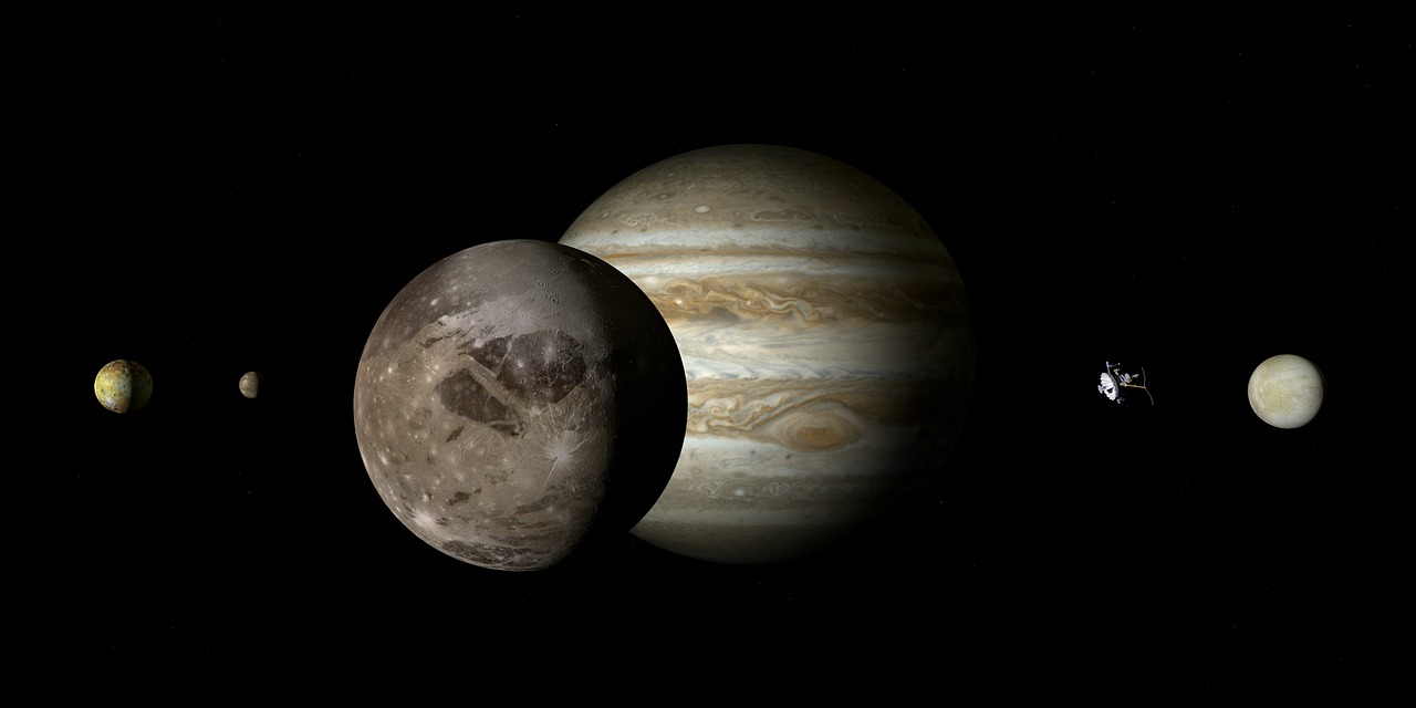 Jupiteris, Ganymede, Jupiteris Mėnulis, Mėnulis, Galileischer Mėnulis, Keturi Dideli Galilėjos Mėnuliai, Galileo, Jupiterio Sistema, Dujų Variklis, Dydžio Sąlygos