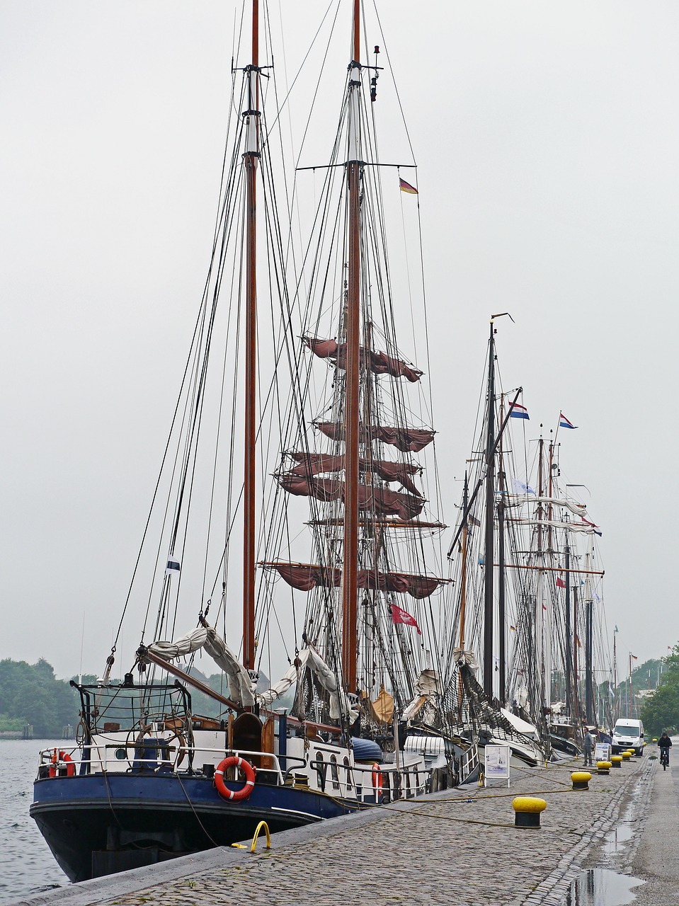 Kai, Aukštas Laivas, Burlaiviai, Windjammer, Paradas, Švartuotas, Kiel Savaitė, Kieler Firth, Kiel-Holtenau, Laukiama Pozicija