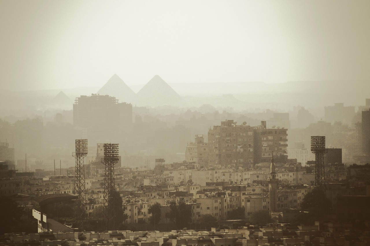 Kairo, Miestas, Piramidės, Egiptas, Vaizdas, Smogas, Tarša, Stadionas, Miesto Panorama, Miesto