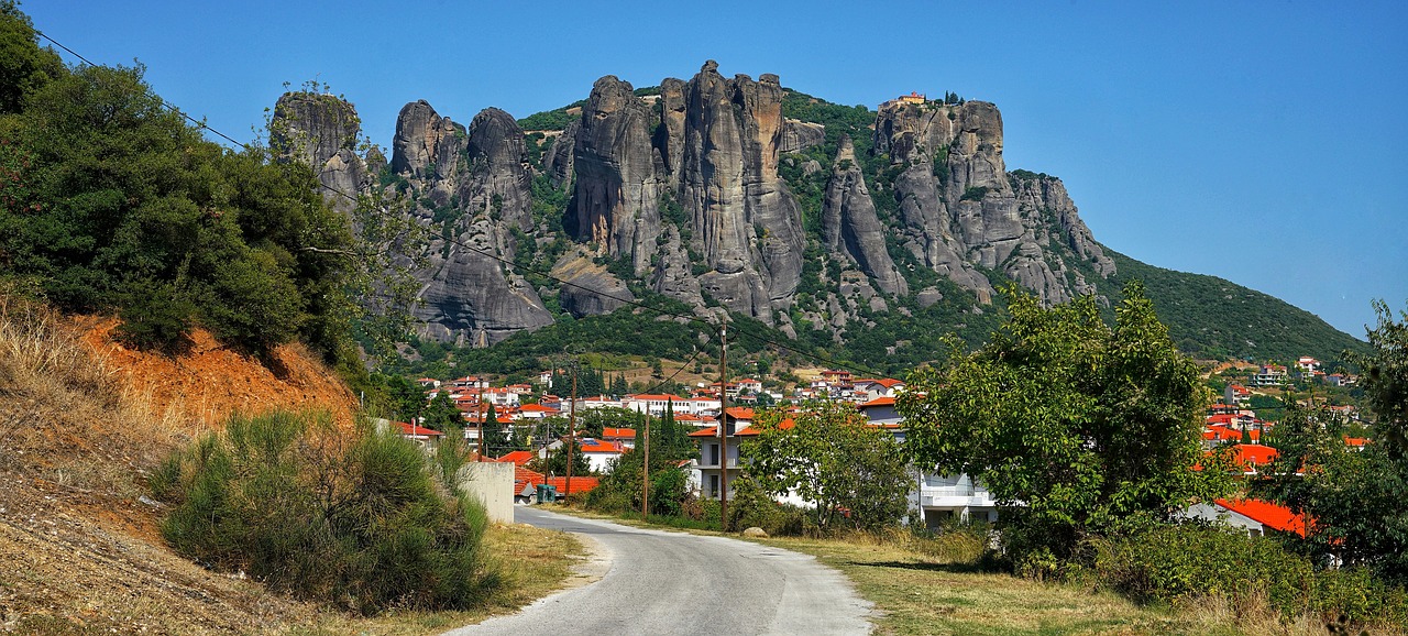 Kalambaka, Meteora, Rokas, Formavimas, Vienuolynas, Fonas, Miestas, Vaizdas, Graikija, Nemokamos Nuotraukos