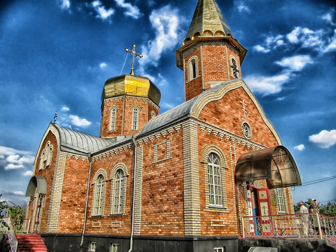 Kalmukija, Rusija, Bažnyčia, Rusų Ortodoksų, Hdr, Architektūra, Tikėjimas, Religija, Dangus, Debesys