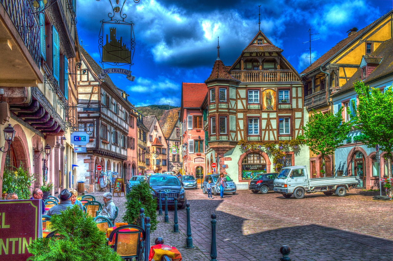 Kaysersberg, Alsace, France, Santūra, Senamiestis, Foto Filtras, Filtras, Hdr, Spalvinga, Perdėtas