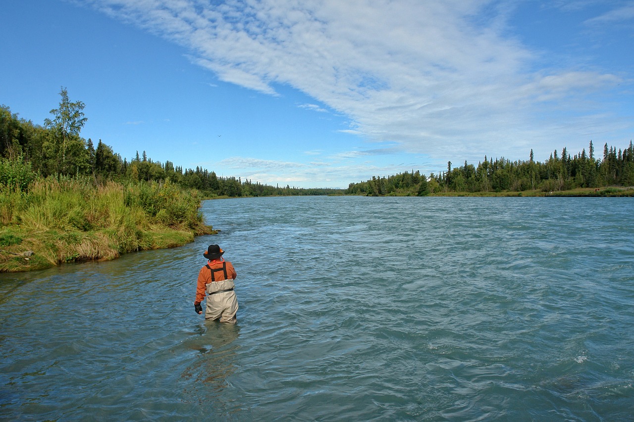 Keani Upė, Alaska, Žvejyba, Upė, Lauke, Žvejys, Vanduo, Gamta, Lauke, Kraštovaizdis