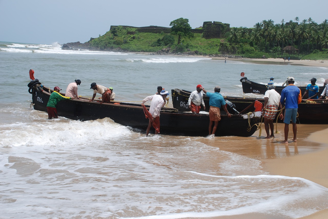 Kerala, Žvejai, Valtys, Indija, Papludimys, Žvejyba, Nemokamos Nuotraukos,  Nemokama Licenzija