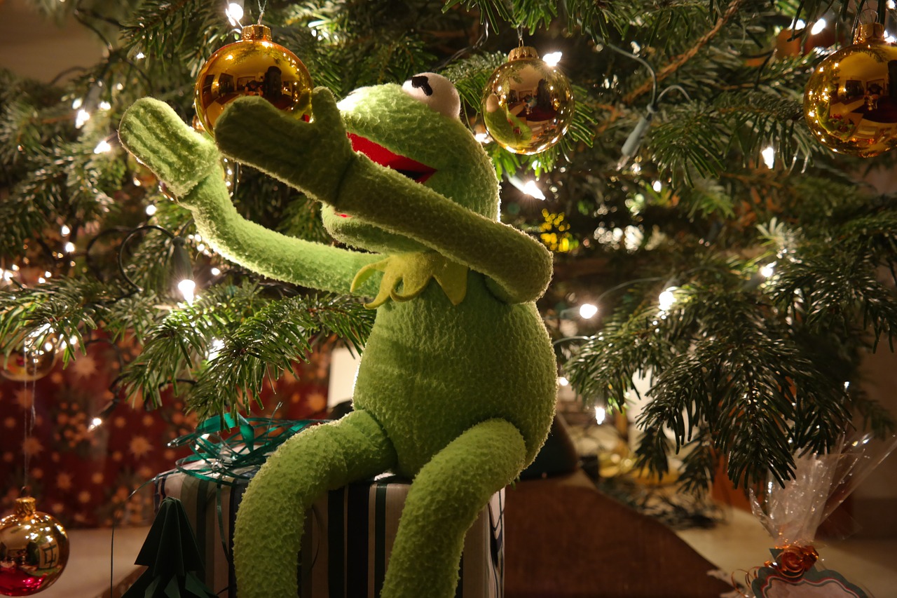 Kermit, Varlė, Žalias, Kalėdos, Kalėdinis Ornamentas, Stiklo Rutulys, Kalėdų Papuošalai, Apdaila, Gražus, Patenkintas