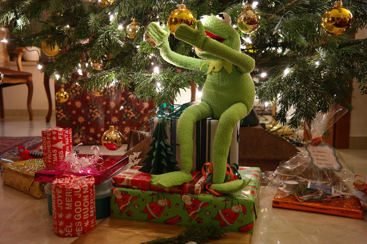 Kermit, Varlė, Žalias, Dovanos, Pagamintas, Kalėdos, Kalėdinis Ornamentas, Stiklo Rutulys, Kalėdų Papuošalai, Apdaila