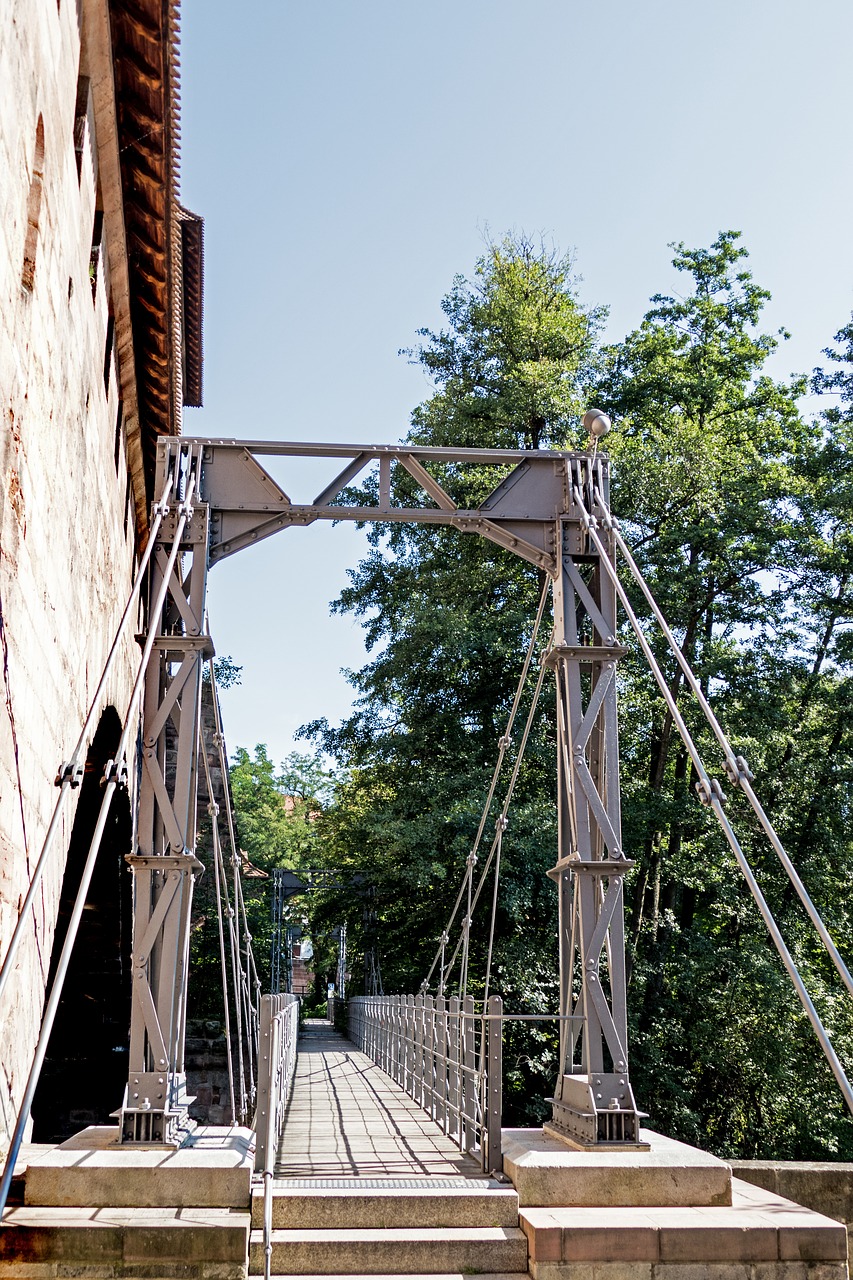 Kettensteg, Tiltas, Upė, Niurnbergas, Senamiestis, Pegnitz, Vandenys, Vanduo, Bavarija, Vokietija