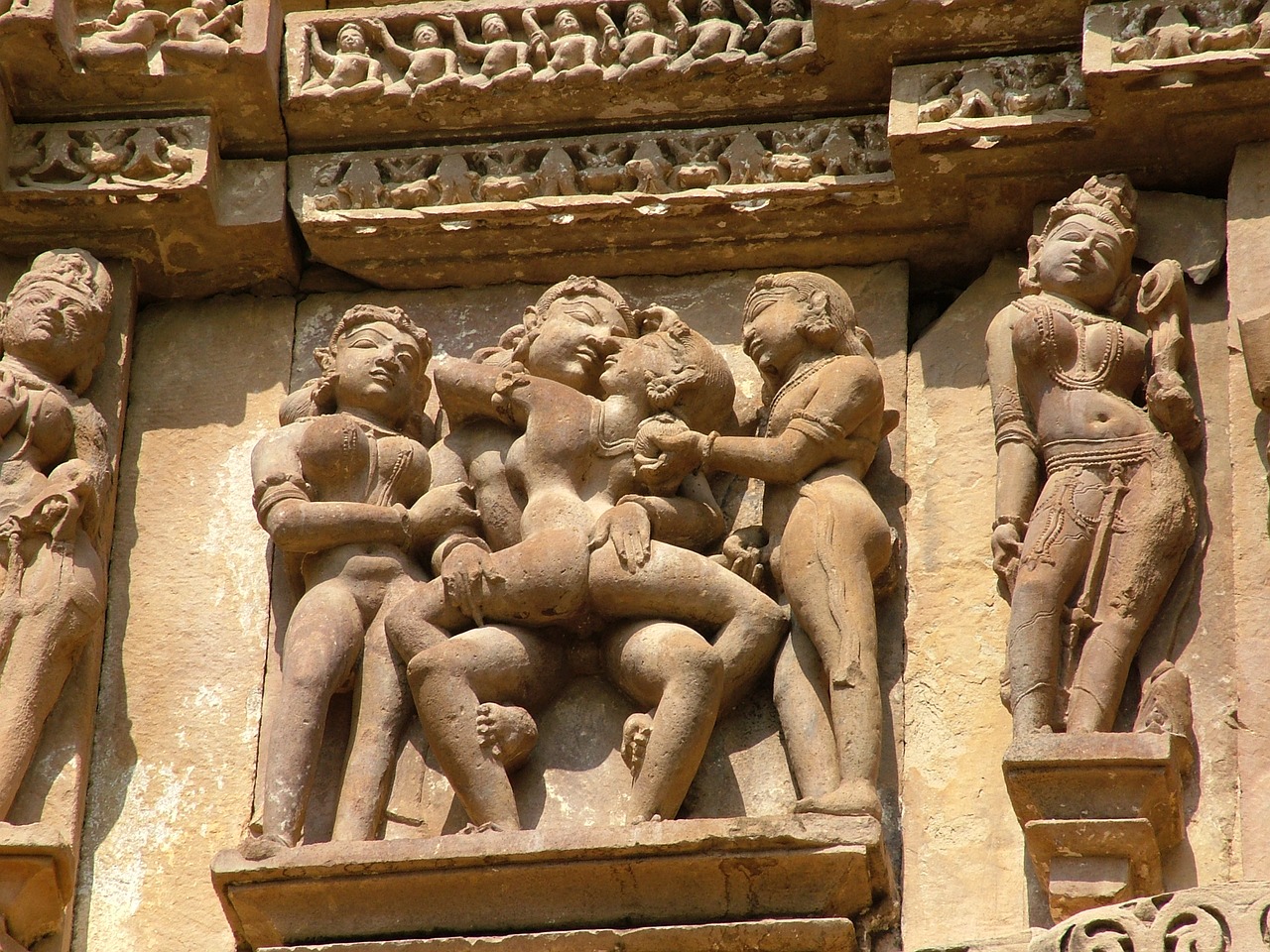 Khajuraho, Kamasutra, Indija, Paminklas, Akmuo, Architektūra, Pastatas, Figūra, Unesco, Skulptūra