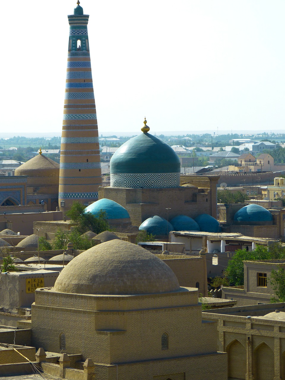 Khiva, Kihva, Minaretas, Chodja Islam Minaretas, Unesco Pasaulio Paveldas, Muziejaus Miestas, Abendstimmung, Uzbekistanas, Nemokamos Nuotraukos,  Nemokama Licenzija