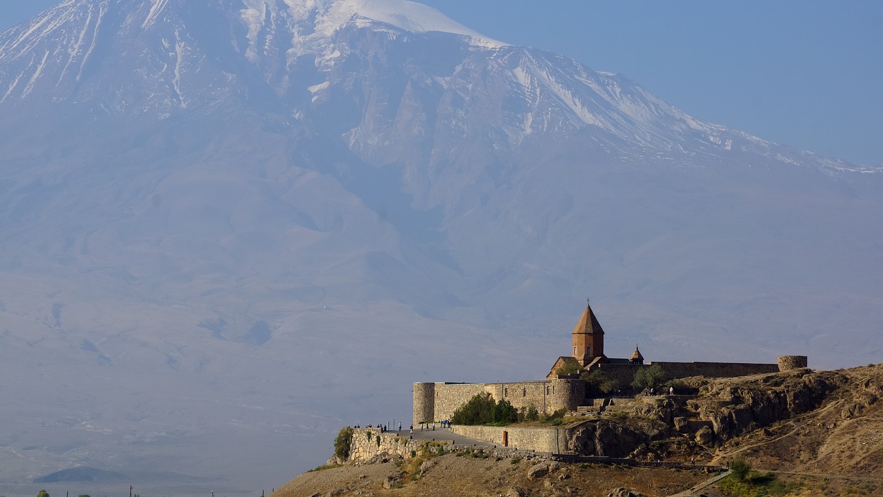 Khor Virap, Vienuolynas, Araratas, Armėnija, Kaukazas, Orientyras, Architektūra, Kraštovaizdis, Religija, Viduramžių