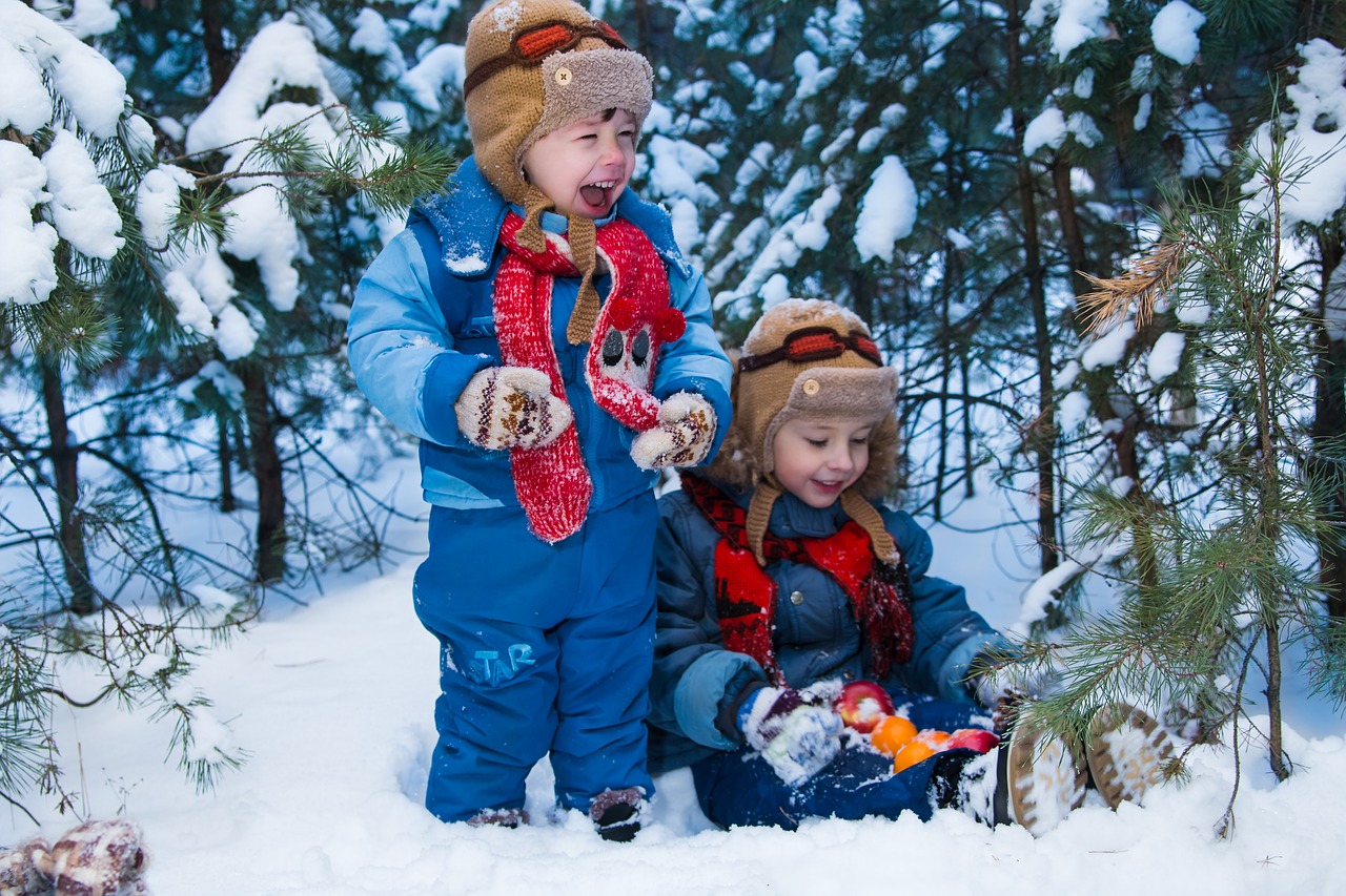 Vaikai, Žiema, Sniegas, Šaltis, Kūdikis, Džiaugsmas, Žaisti, Fotografuoti Vaikus, Žiemos Miškas, Snowdrift