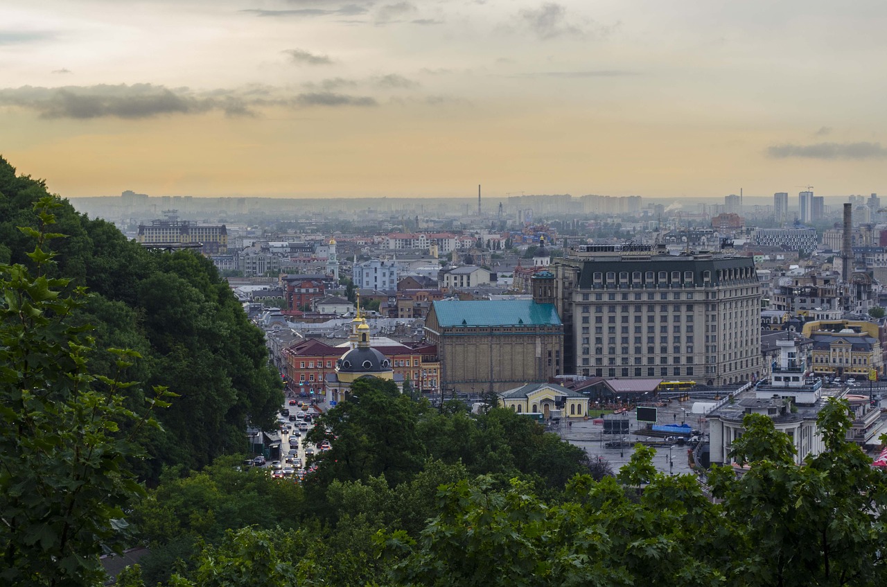 Kiev, Panorama, Sijonas, Ukraina, Dangus, Namie, Vakaras, Saulėlydis, Saulėlydžio Dangaus, Vasara