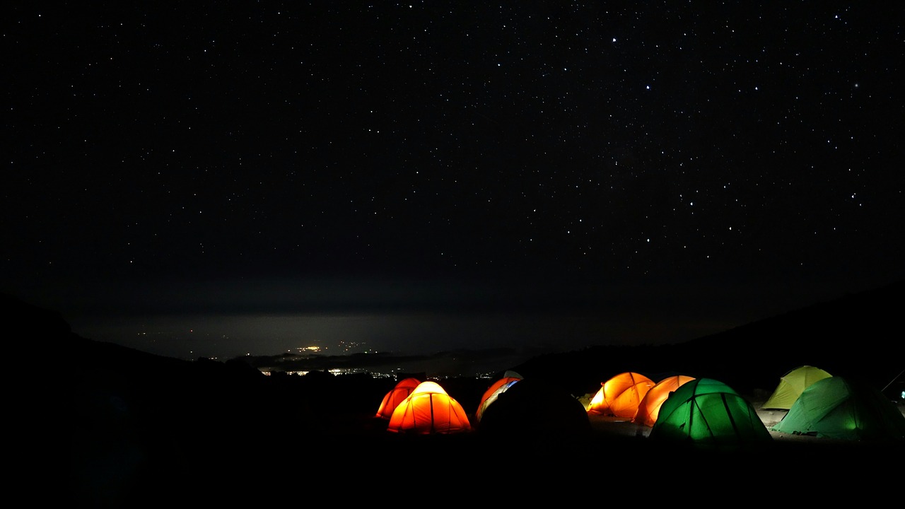 Kilimandžaras, Kalnas, Baranko Stovykla, Naktis, Ilga Ekspozicija, Nemokamos Nuotraukos,  Nemokama Licenzija