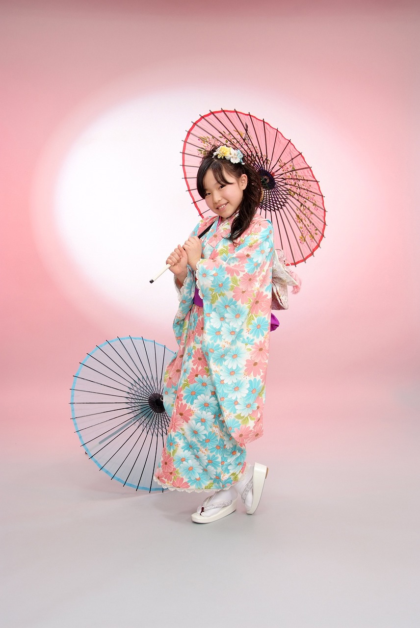 Kimono, Vaikai, Amžiaus Ceremonija, Mergaitė, Skėtis, Nemokamos Nuotraukos,  Nemokama Licenzija