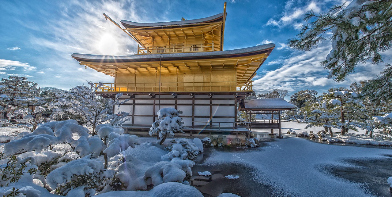 Kinkaku Ji, Sniegas, Apšvietimas, Pasaulio Kultūros Paveldas, Kyoto, Japonija, Nemokamos Nuotraukos,  Nemokama Licenzija
