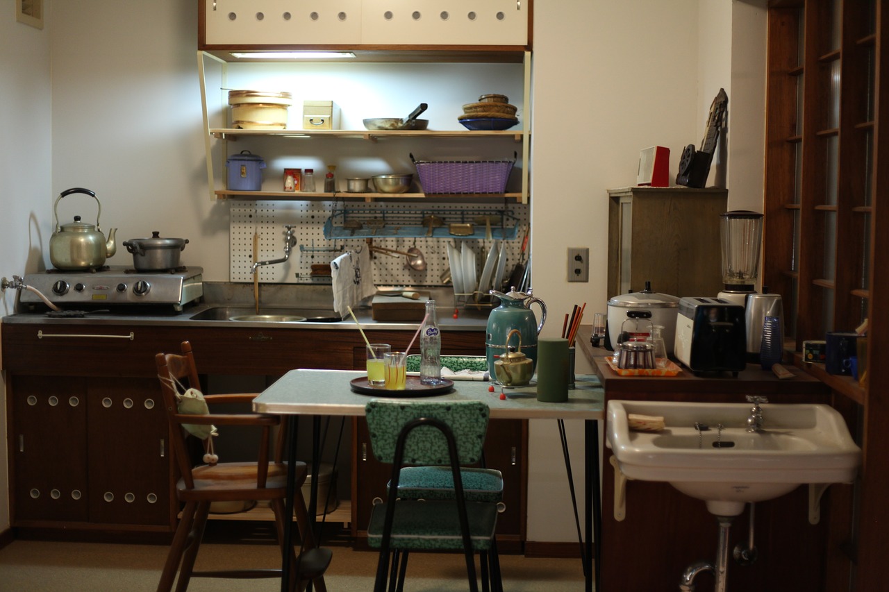 Virtuvė,  Šeštojo Dešimtmečio,  Dešimtmečio,  Aštuntajame Dešimtmetyje,  Stilius,  Retro,  Vintage,  Japonijos,  Japonija,  Senamadiškas