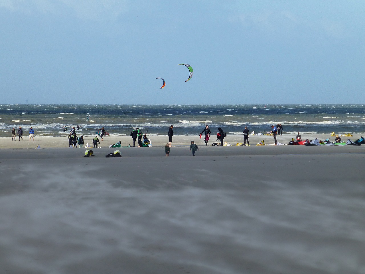 Kiters, Šiaurės Jūra, Saint Peter Ording, Jūra, Naršyti, Vėjas, Banga, Papludimys, Vandens Sportas, Surfer