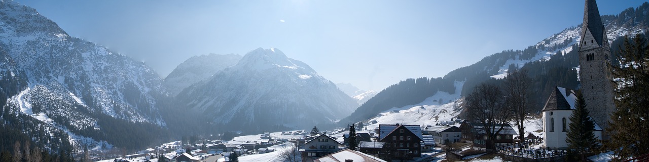 Kleinwalsertal, Saulė, Žiema, Austria, Mittelberg, Alpių, Panorama, Snieguotas, Žiemą, Žiemos Svajonė