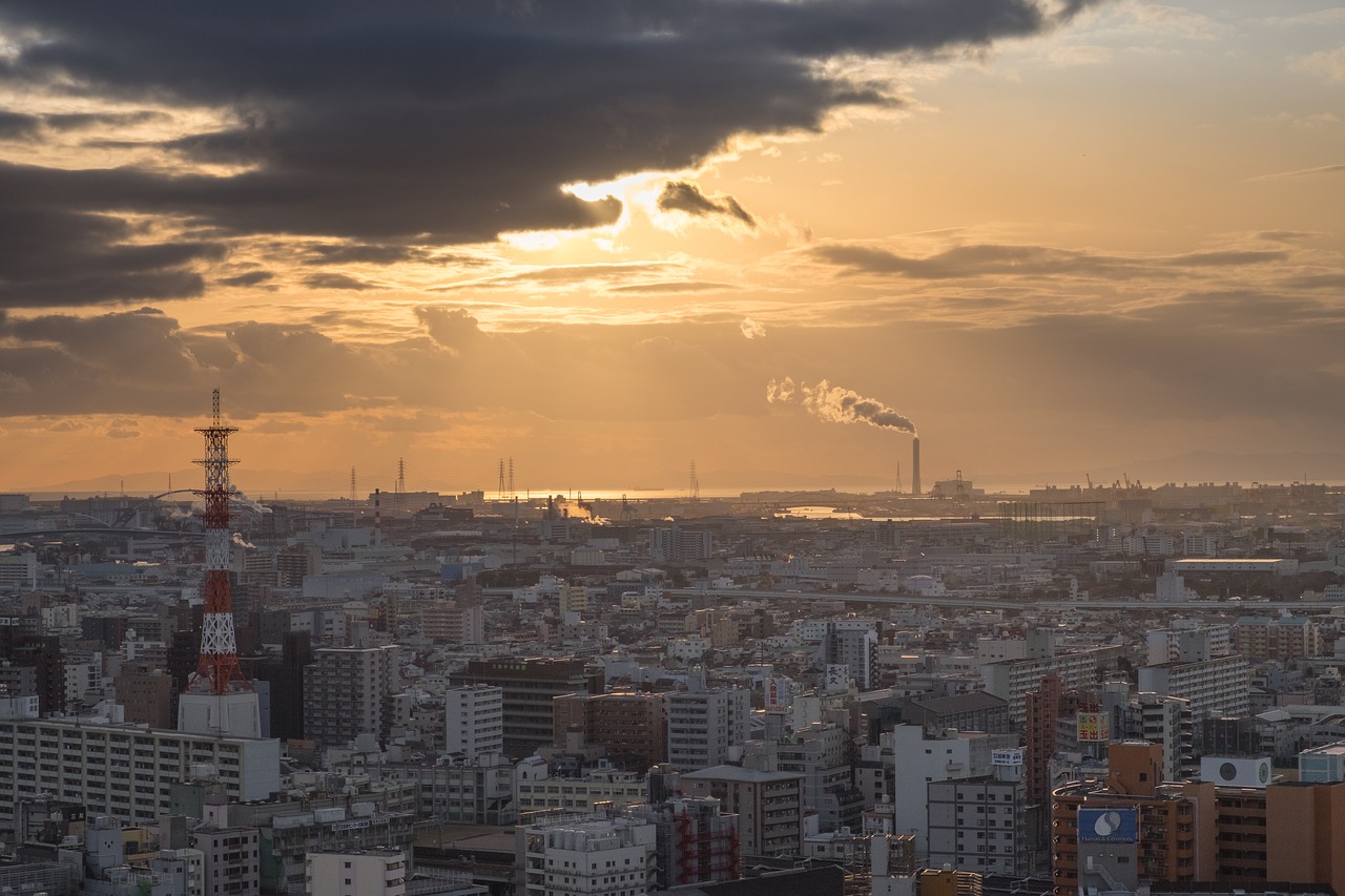 Kobe, Japonija, Uostas, Bokštas, Miestas, Osaka, Naktis, Panorama, Vaizdas, Dusk