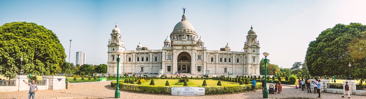 Kolkata, Viktorija, Viktorijos Memorialas, Panorama, Asija, Paminklas, Indija, Panoraminis, Parkas, Lauke