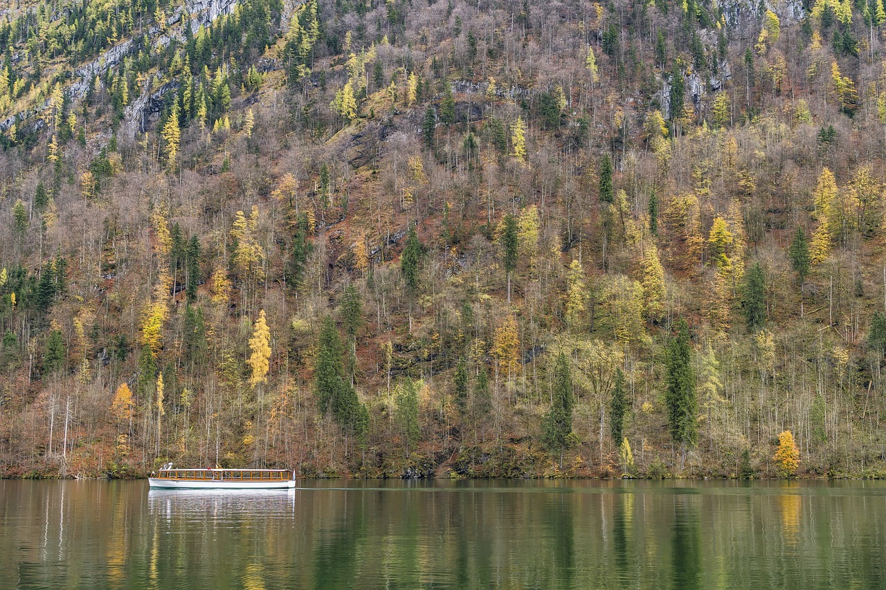 Königssee, Laivas, Boot, Bavarija, Vaizdas, Berchtesgaden, Alpių, Berchtesgadeno Nacionalinis Parkas, Masyvas, Kalnai