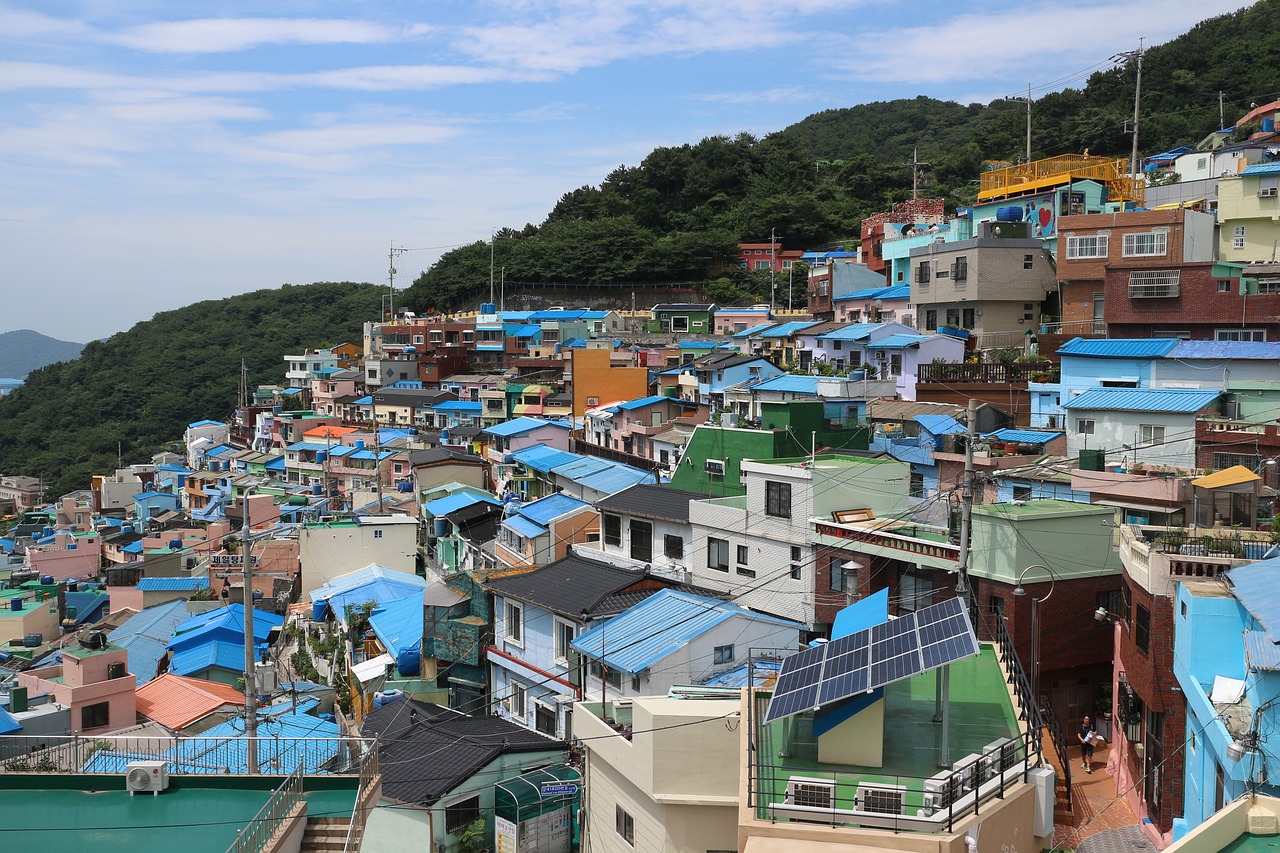 Korėja,  Busanas,  Gamcheon-Dong Kultūra Kaimas,  Dažytos Sieninis Kaimas, Nemokamos Nuotraukos,  Nemokama Licenzija
