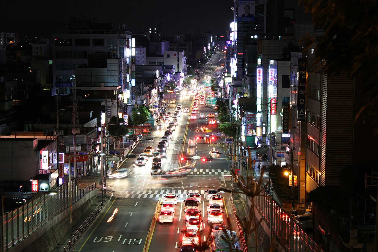 Korėja, Seulas, Korėjos Respublika, Gangseo-Gu, Hwagok-Dong, Naktinis Vaizdas, Miestas, Kkachisan, Apšvietimas, Architektūra